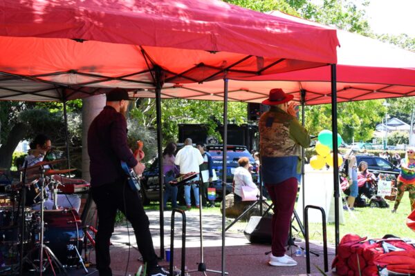 band under tent