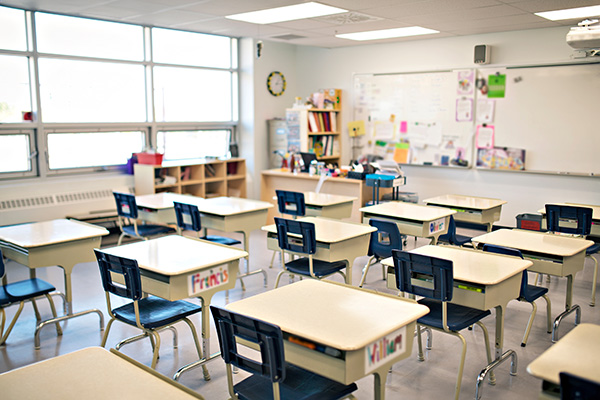 A classroom of a daycare center without children and teacher