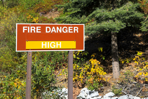 Fire danger high sign
