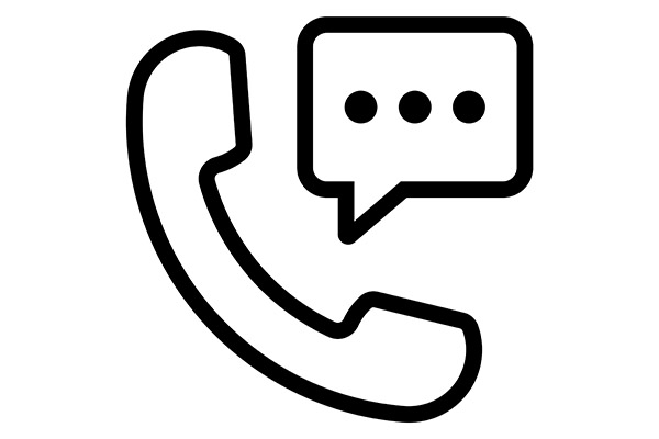Phone with typing bubble icon.