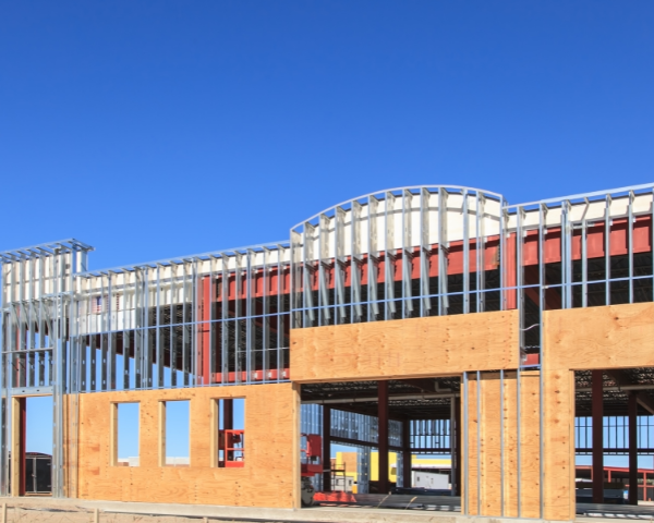 Image of a new commercial area under construction.