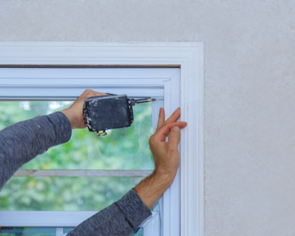 Image of a window being installed.