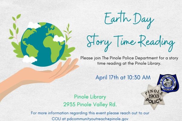 Earth Day Storytime at Pinole Library flyer