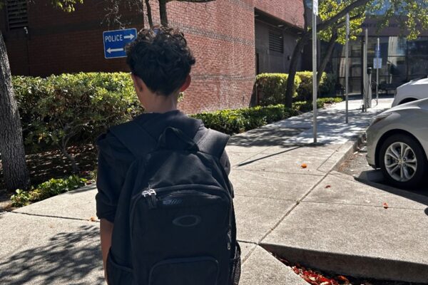 Child with a backpack