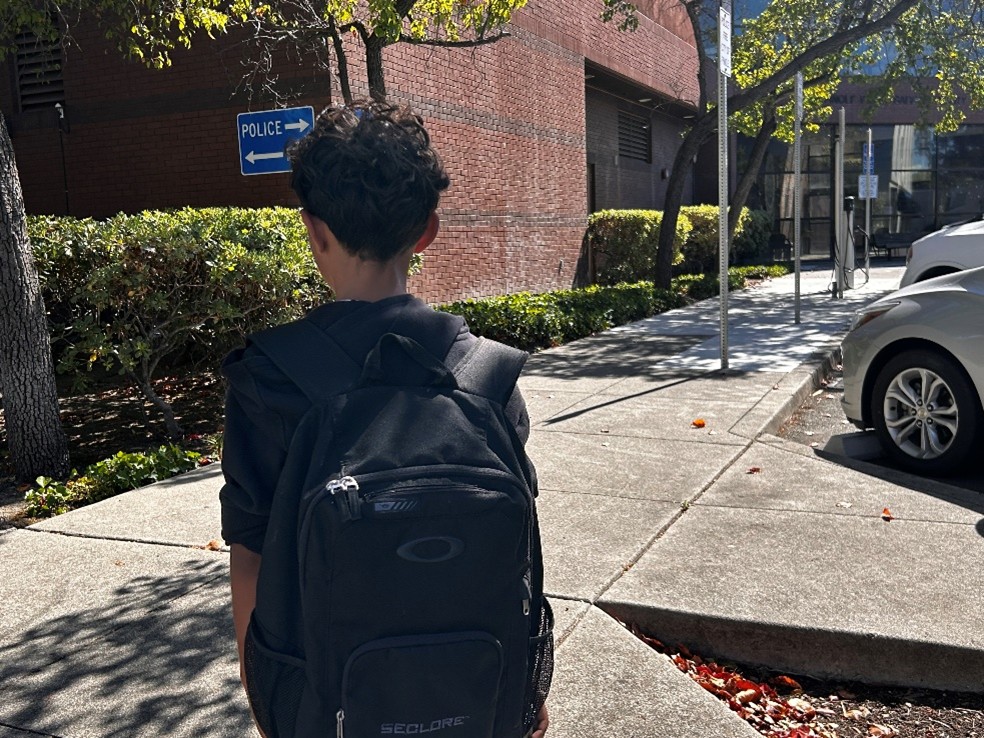Child with a backpack