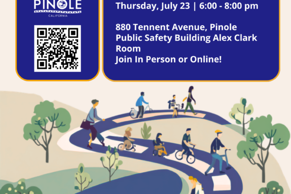 ATP workshop flyer with blue graphics of bikers on a hill