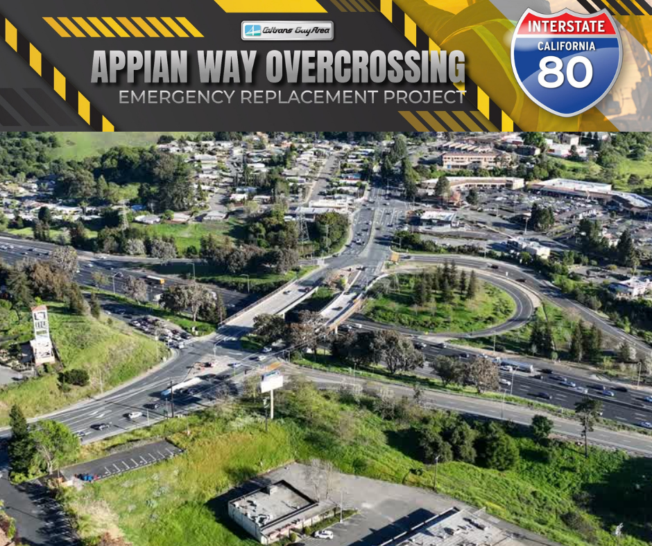 aerial view of Appian Way Overcrossing bridge